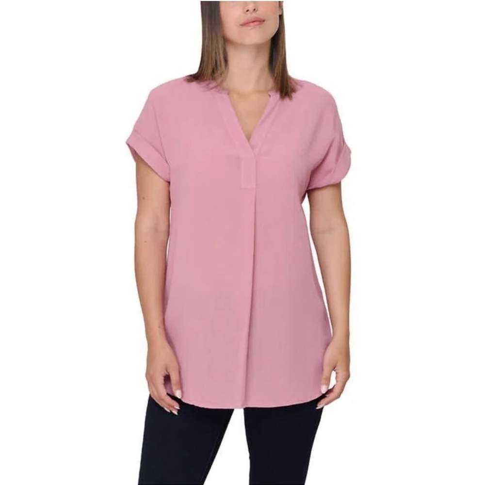 RACHEL Rachel Roy Pink V-Neck Tunic Blouse Size Medium